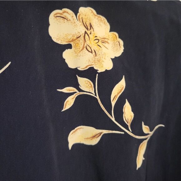 Sag Harbor Woman Black Gold Floral Dress Tank Maxi Button Up, Plus Size 22W NEW - Picture 3 of 5